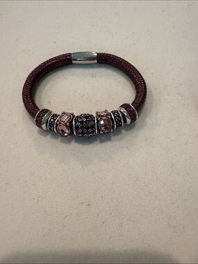 Brighton  Purple  Woodstock  bracelet &Pink Crystal Charm Bracelet